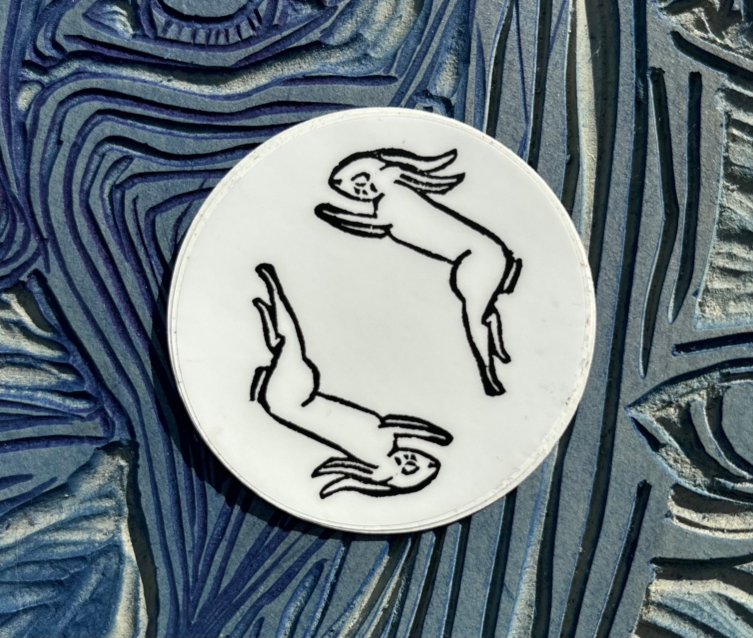 Rabbit circle sticker