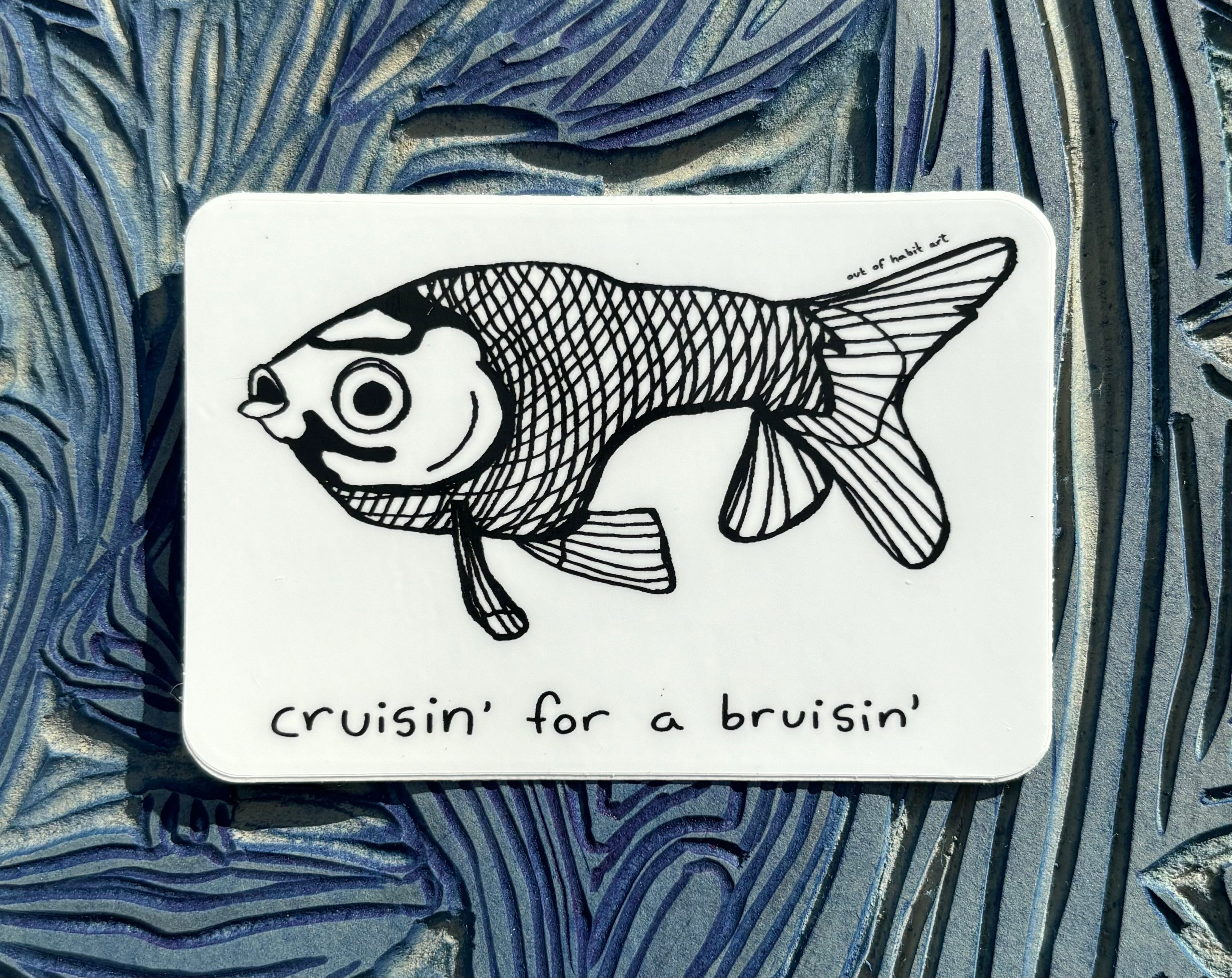 Cruisin’ for a Bruisin’ sticker