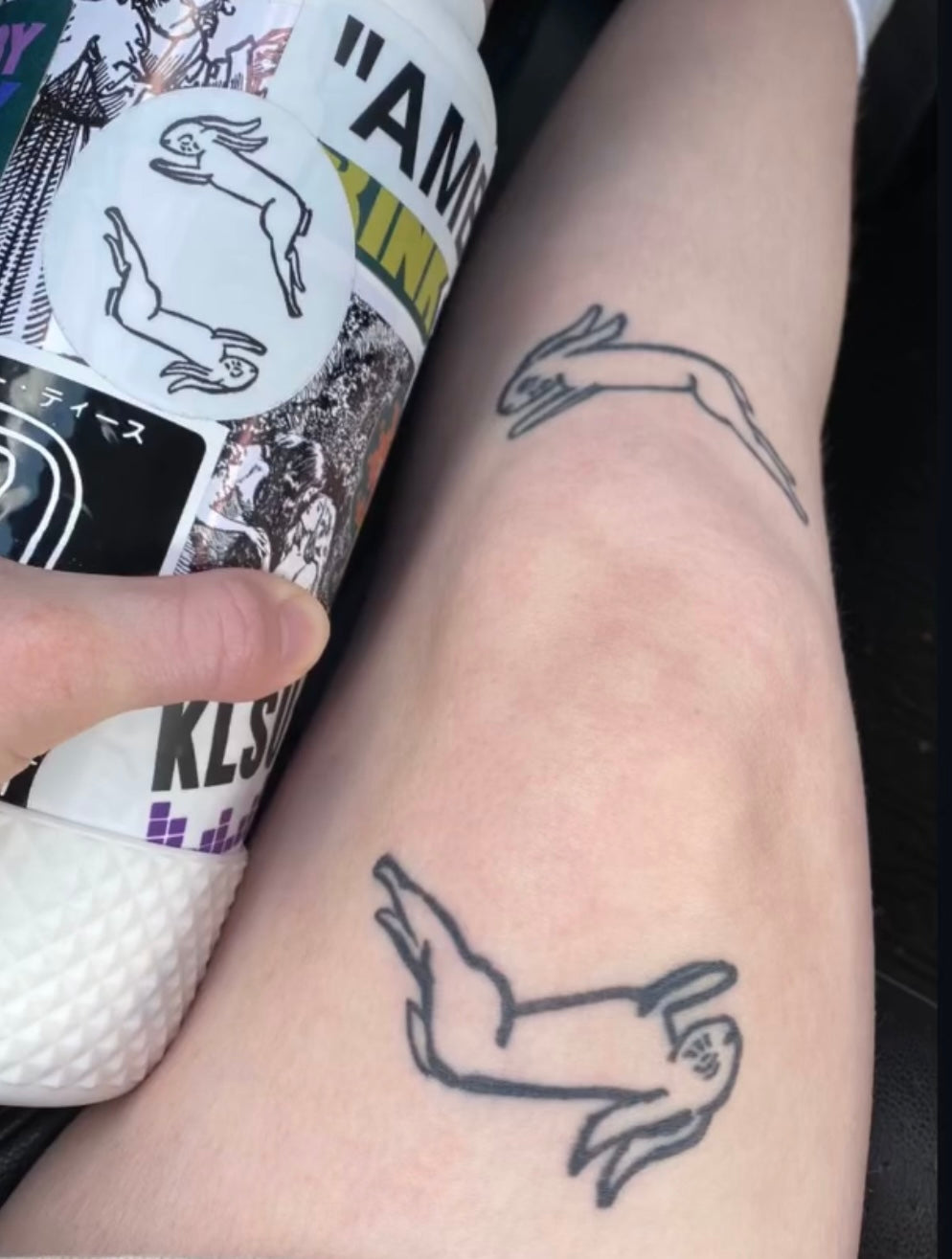 Rabbit circle sticker